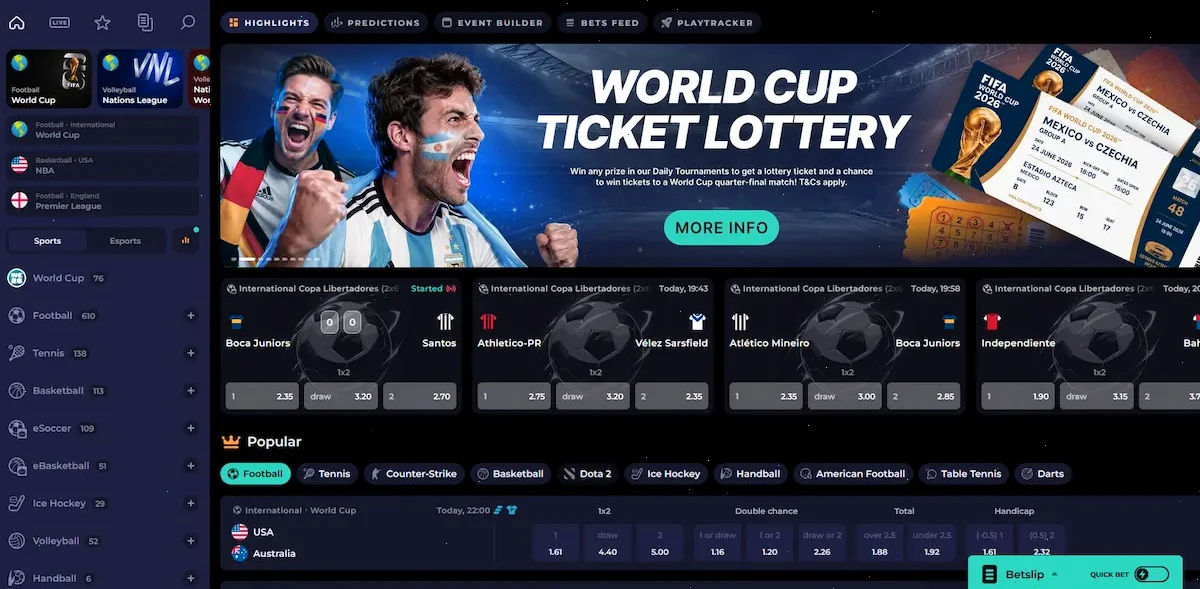 Highflybet sportsbook covering AFL, NRL and cricket betting markets
